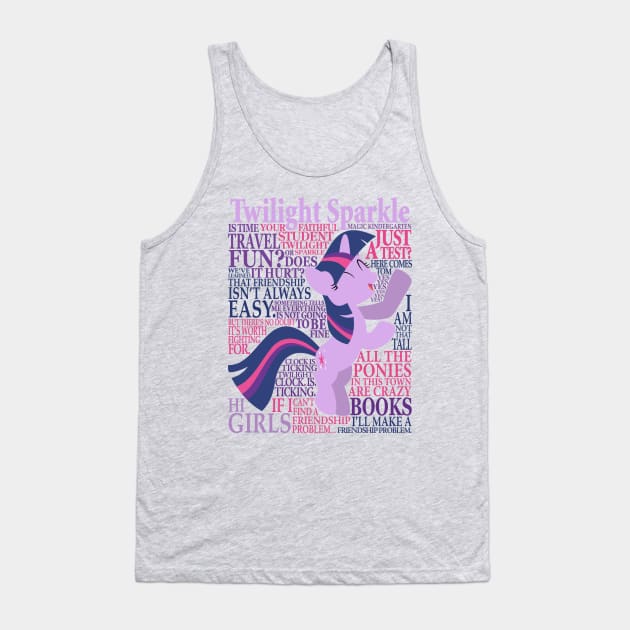 Many Words of Twilight Sparkle Tank Top by ColeDonnerstag